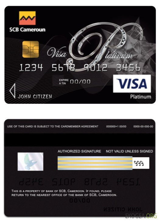 Carte visa platine de la banque SCB du Cameroun